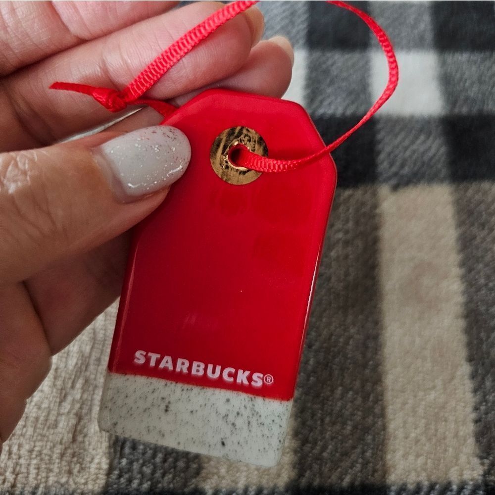 Starbucks Joyful Red and White Ornament - Picture 3 of 3